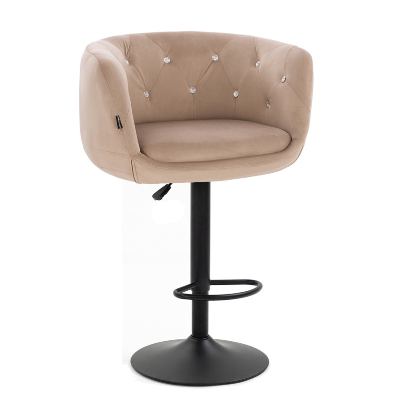 Makiažo kėdė-HR333CW-LATTE-VELIURAS-JUODAS -PAGRINDAS