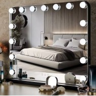 LED make up Holivudo veidrodis 15 lempučių juodas