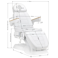 Elektrinė kosmetologinis gultas SILLON Lux 273b, 3 variklių, baltos spalvos Elektrinė kosmetologinis gultas SILLON Lux 273b, 3 variklių, baltos spalvos