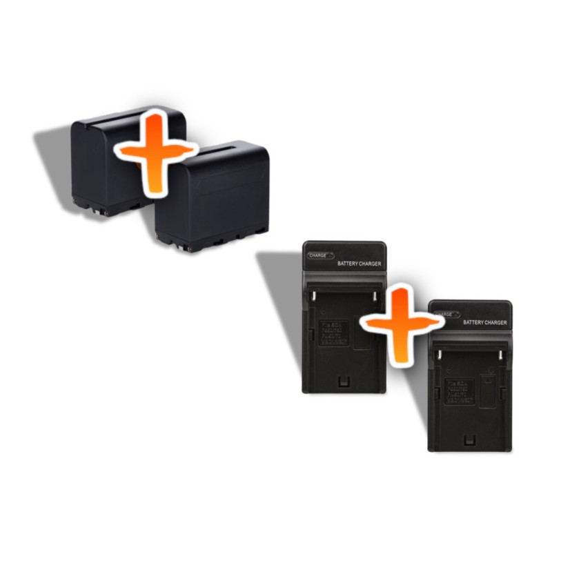 Baterija-2x-NP-F970-+-2x-pakrovėjai